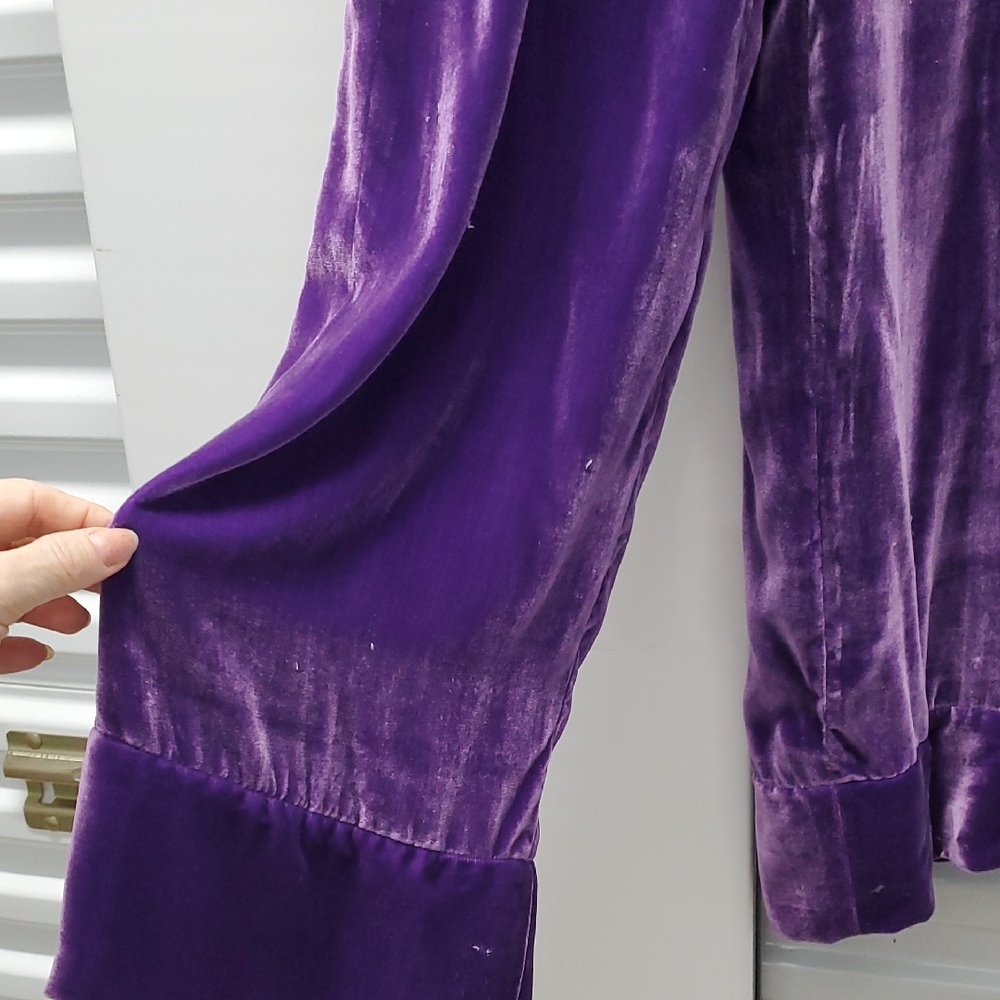Maryam Nassir Zadeh Rich Purple Velvet Trousers - Picture 2 of 5